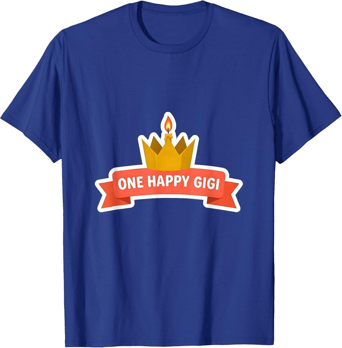 Men's One Happy Gigi Family Matching First Birthday Role Keepsake T-Shirt - Royal Blue