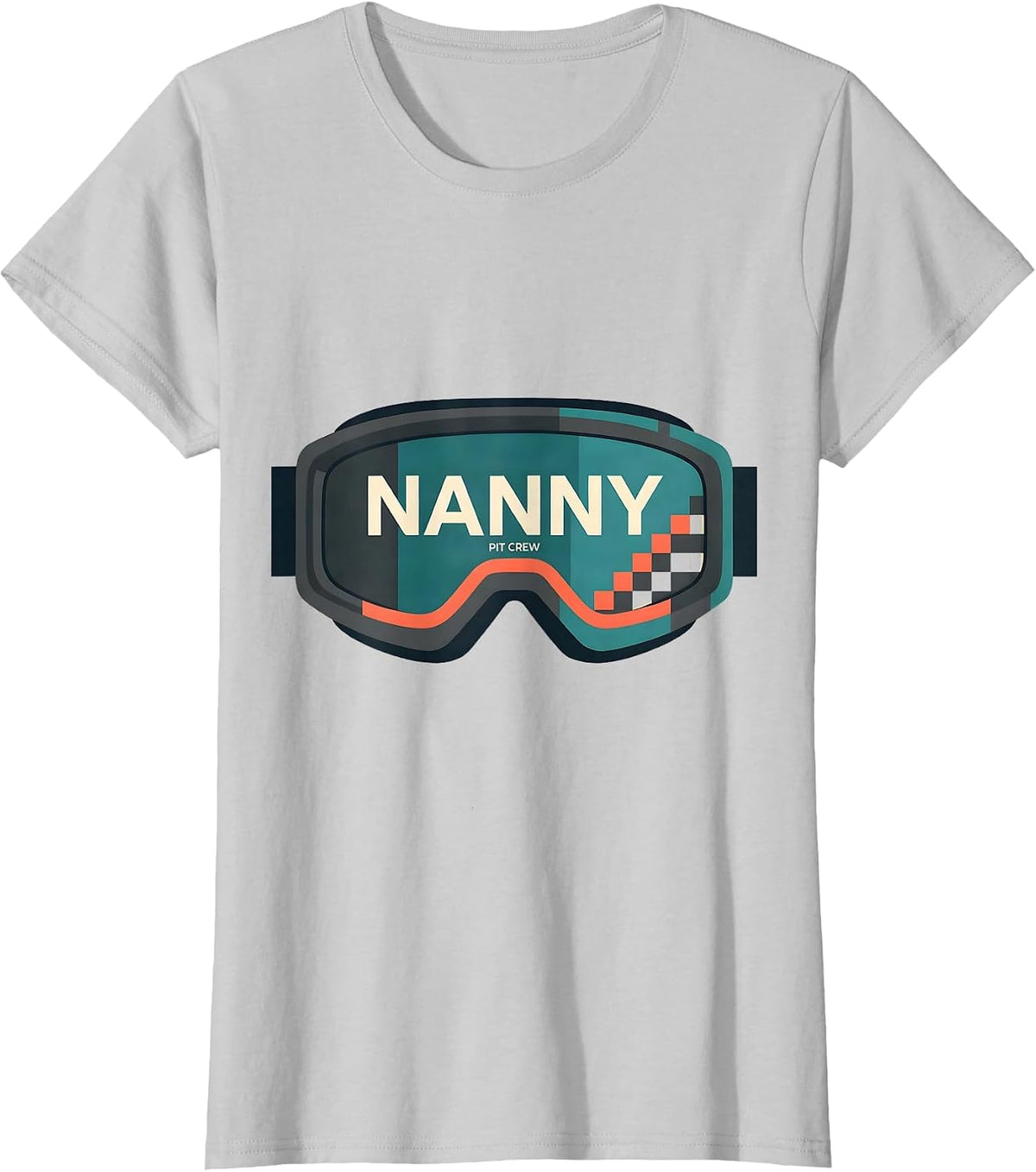 Nanny Pit Crew Midcentury Modern Race Car Birthday Family T-Shirt - Silver Grey