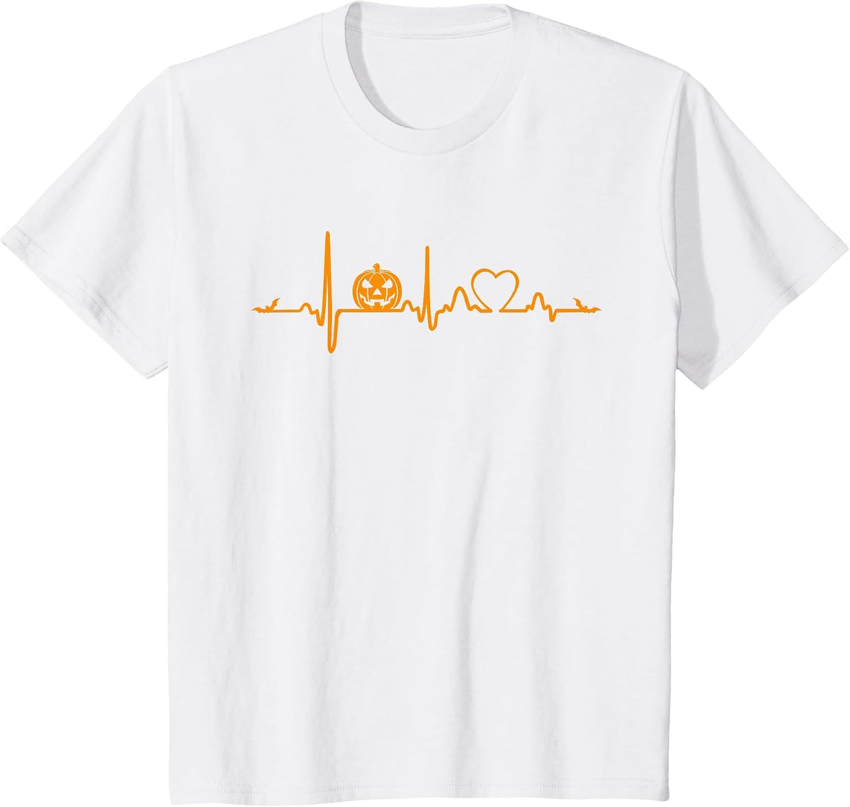 Pumpkin Heartbeat Halloween T-Shirt - White