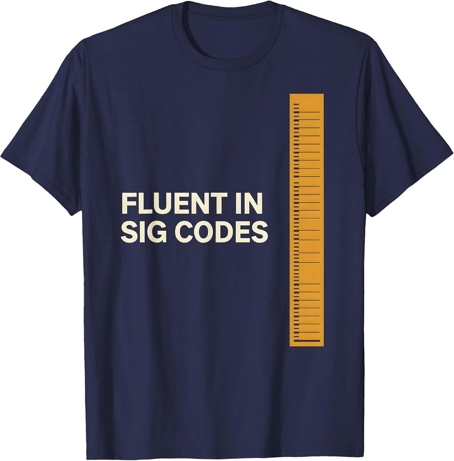 Fluent In Sig Codes Funny Pharmacy Tech Pharmacist Student T-Shirt - Navy Blue
