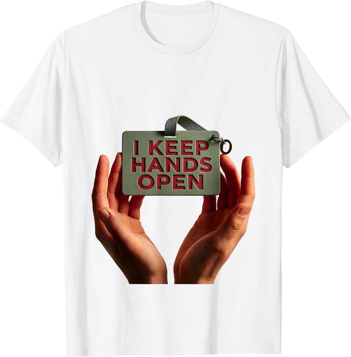 Men's I Keep Hands Open Retro Groovy Positivity Inclusion Teacher T-Shirt - White
