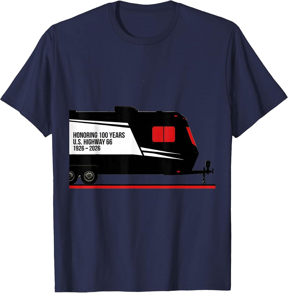 Honoring 100 Years — U.S. Highway 66 — 1926-2026 Vintage T-Shirt - Navy Blue
