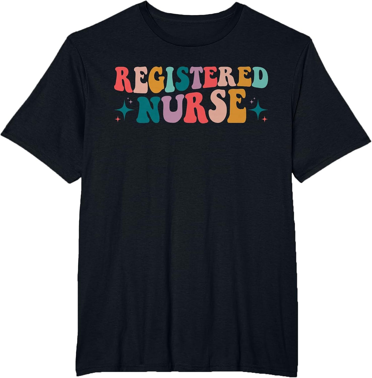 RN Nurse Retro Groovy Registered Nurse Nursing School Women T-Shirt - Black