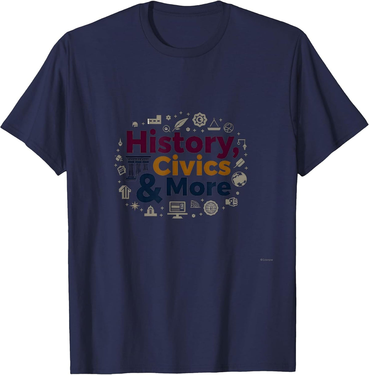 Social Studies Teacher History Civics & More Gift T-Shirt - Navy Blue