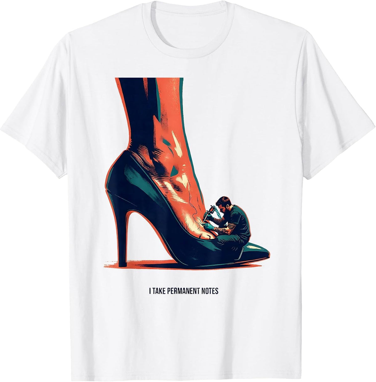 Men's I Take Permanent Notes Funny Tattoo Artist Humor Tattoo T-Shirt - White