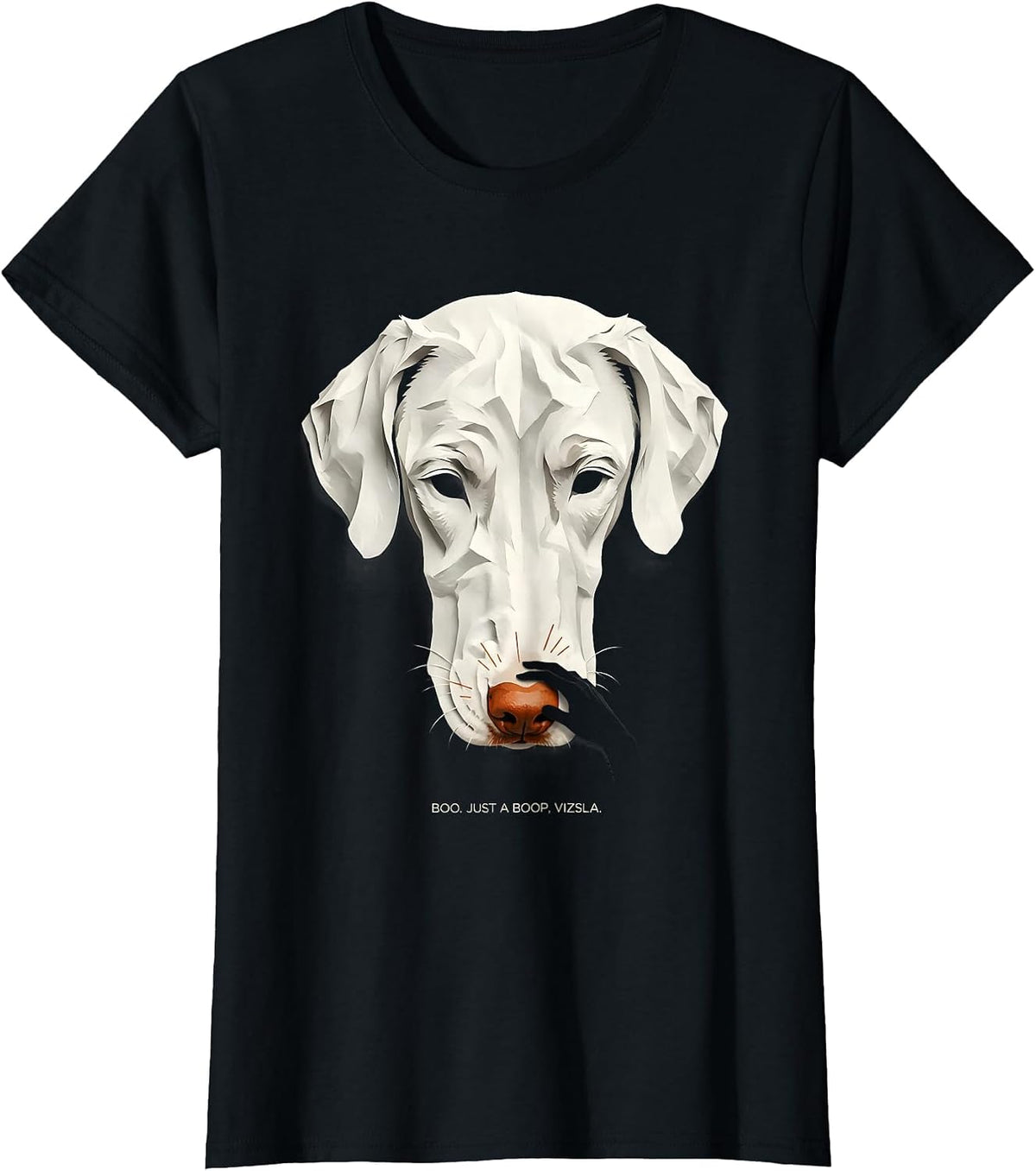 Boo Just A Boop Vizsla Funny Ghost Dog Lover Halloween T-Shirt - Black