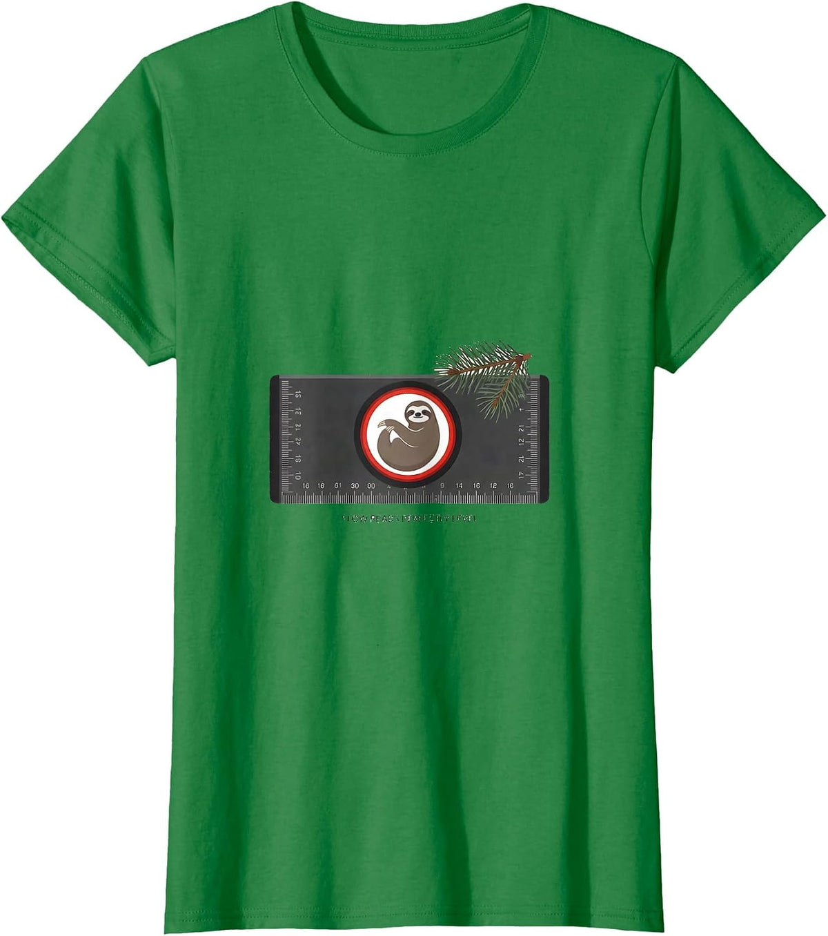 Slow Reads Perfectly Level Funny Sloth Lover Christmas T-Shirt - Kelly Green