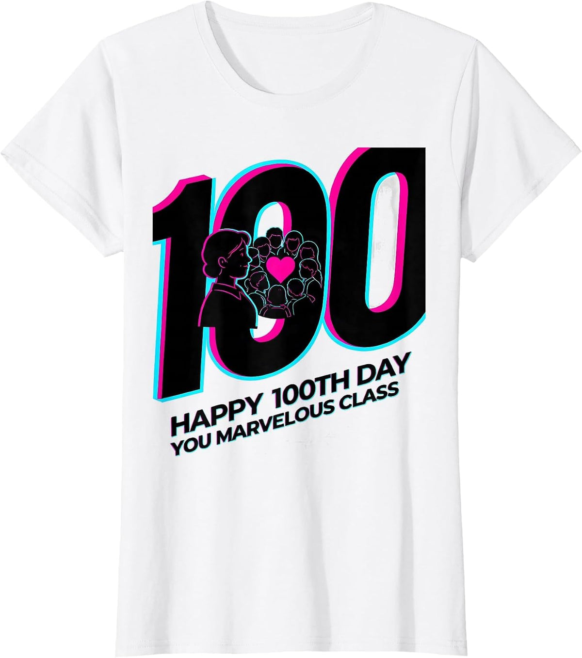 Happy 100th Day You Marvelous Class Teacher Valentine T-Shirt - White