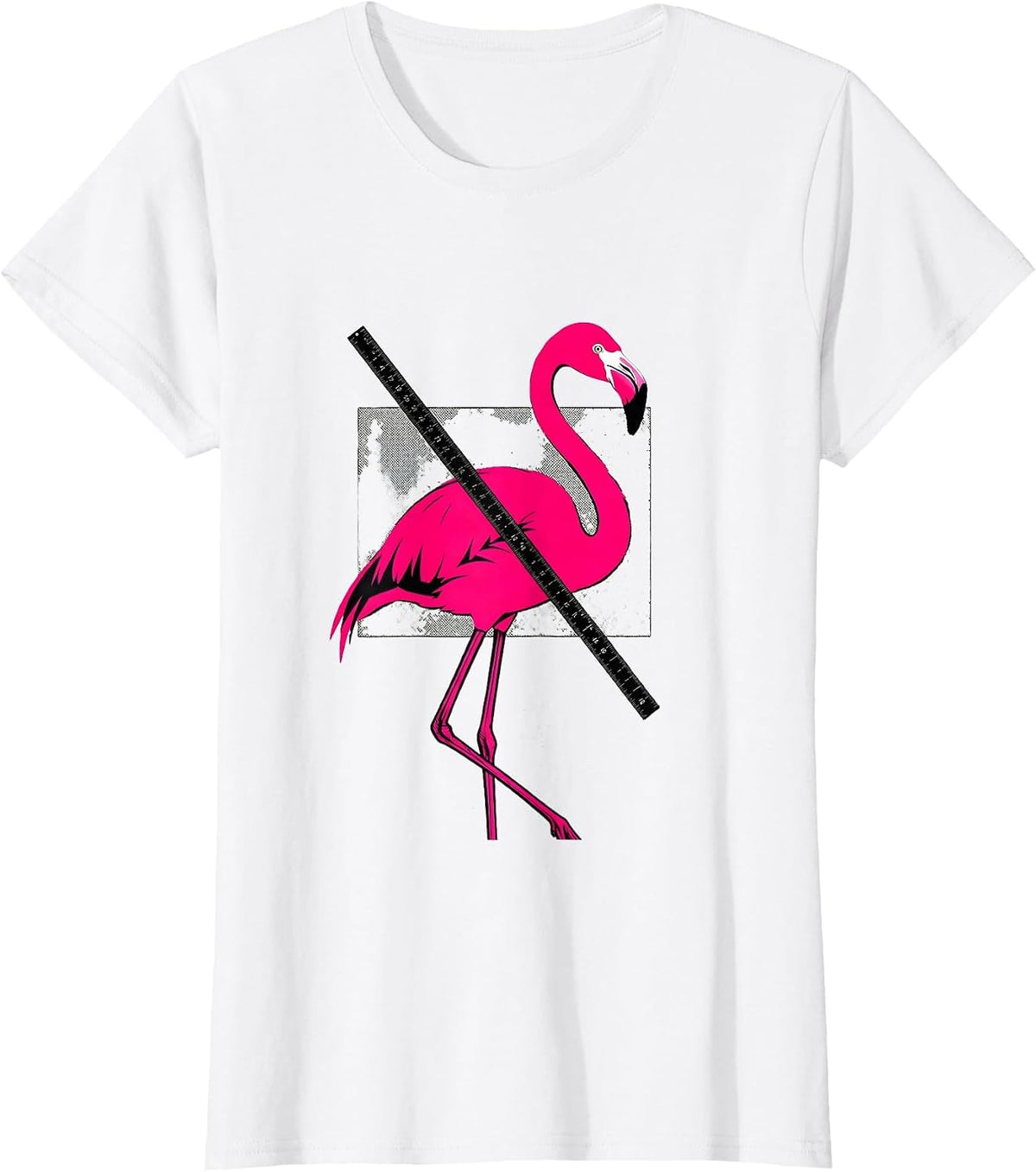 Women's Reduced Flamingo Novelty Bird Humor Gift T-Shirt - White