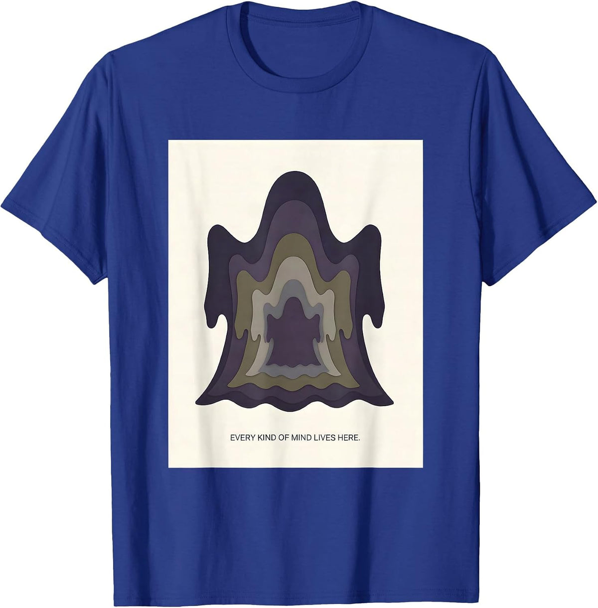 Every Kind Of Mind Lives Here Editorial Conceptual Halloween T-Shirt - Royal Blue