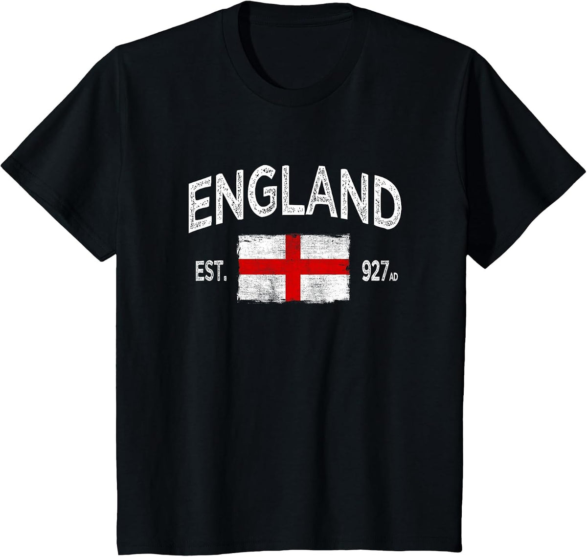 England English Flag T-Shirt - Black