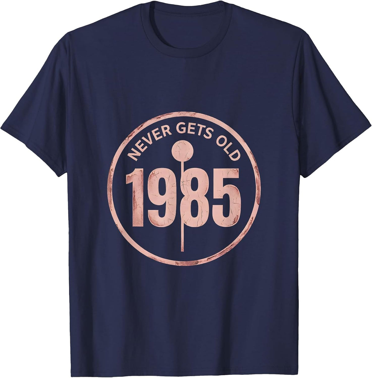 1985 Never Gets Old Vintage Birthday Design T-Shirt - Navy Blue