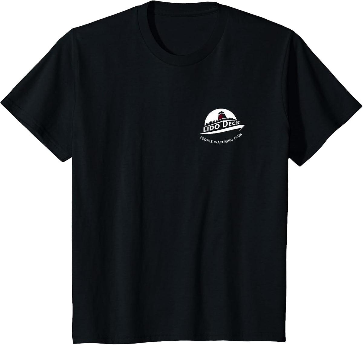 Lido Deck People Watching Club Cruise Ship Fun Vacation Wear T-Shirt - Black