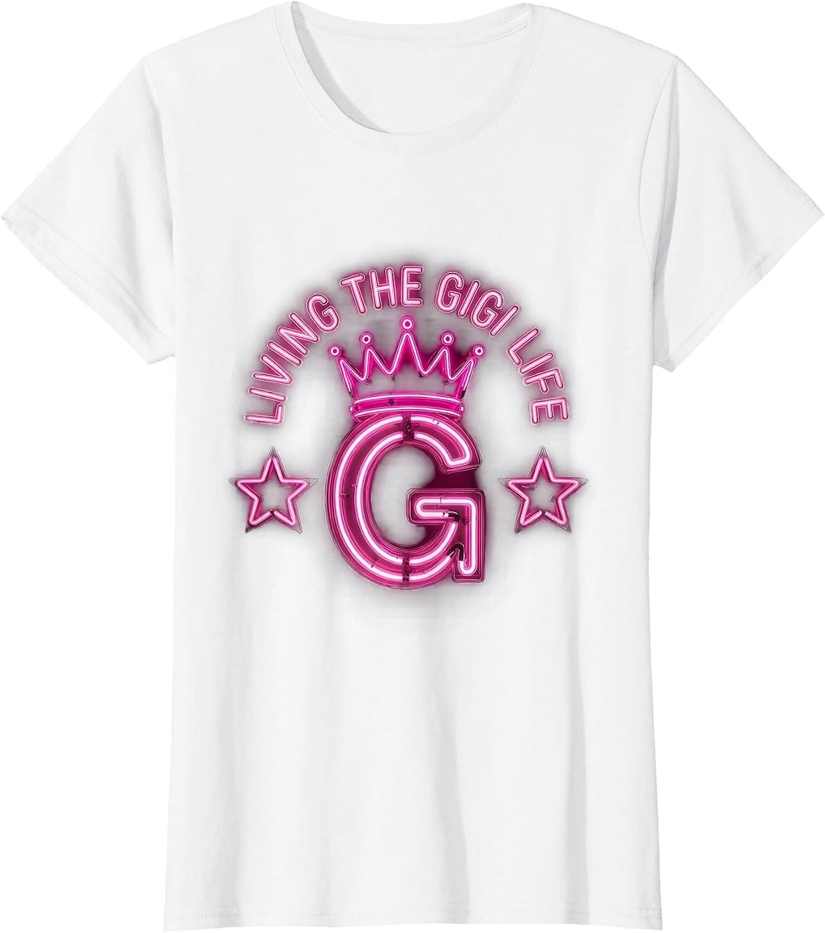 Living the Gigi Life Grandma Design T-Shirt - White