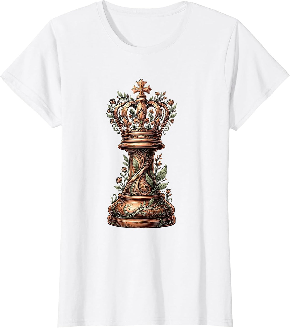 Women's Chess King Standing After Battle Graphic T-Shirt - White