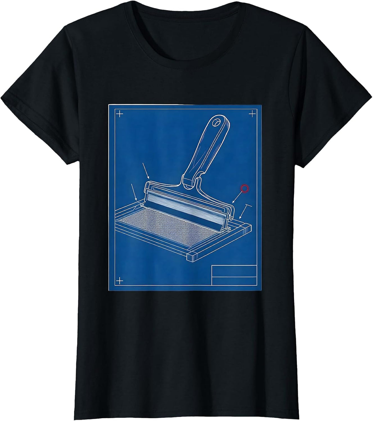 Blueprint Squeegee Artist Art Teacher Technical Humor T-Shirt - Black