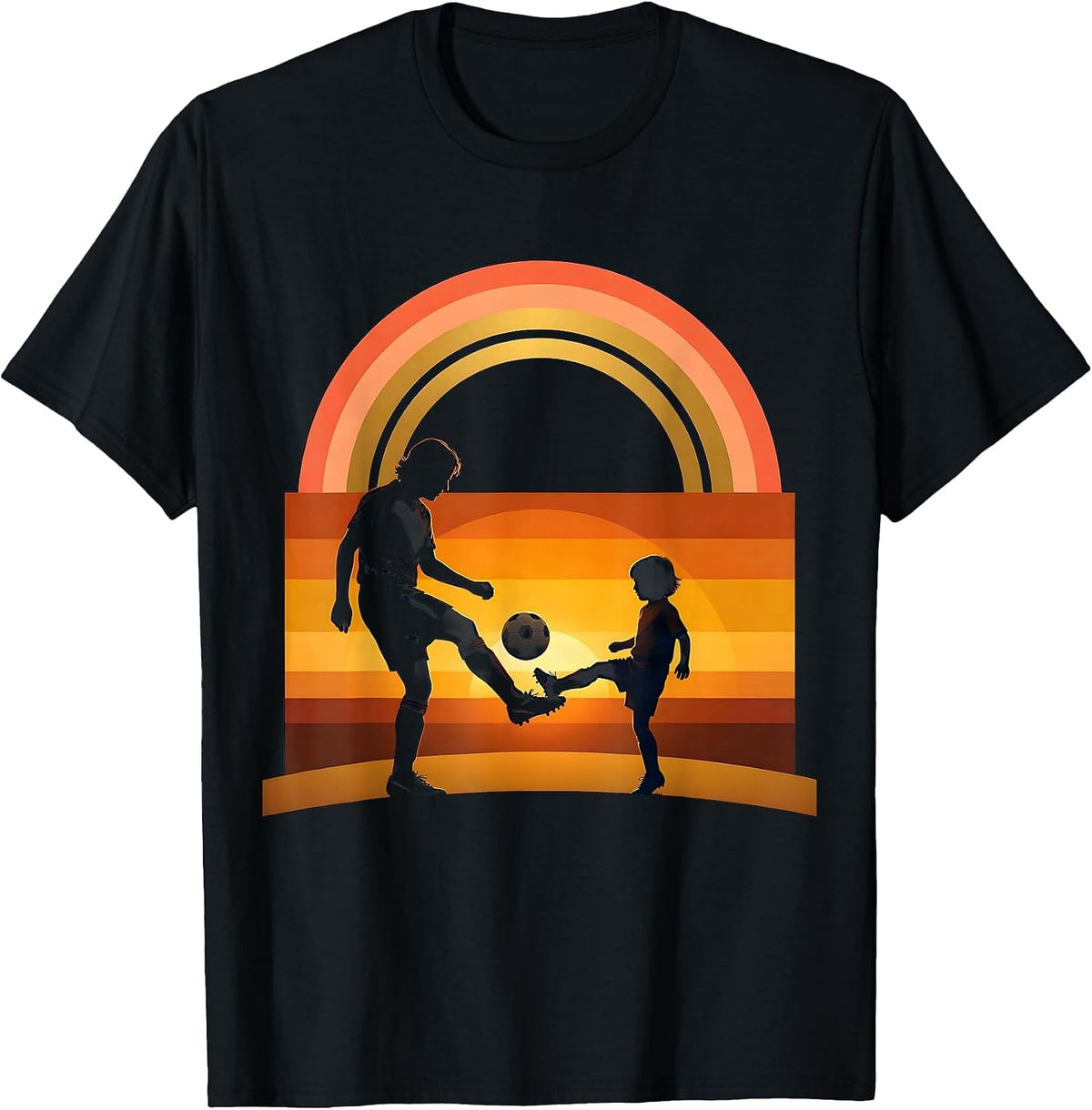 Men's Soccer Dad and Child Backyard Kickaround Graphic T-Shirt - Black