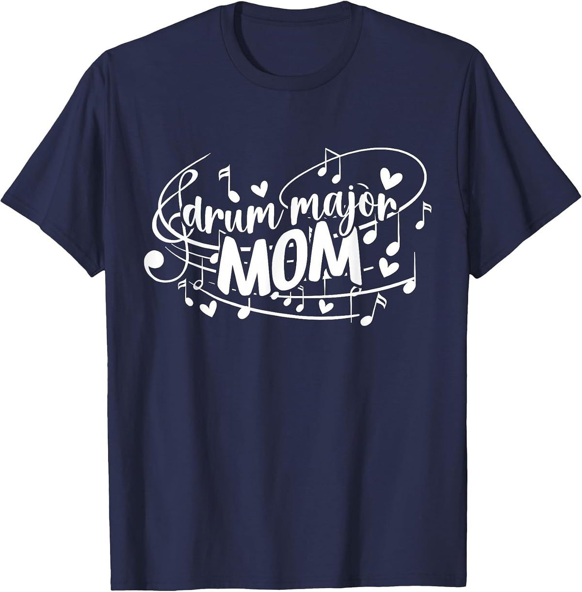 Drum Major Mom Groovy Mom of A Drum Major Mother T-Shirt - Navy Blue