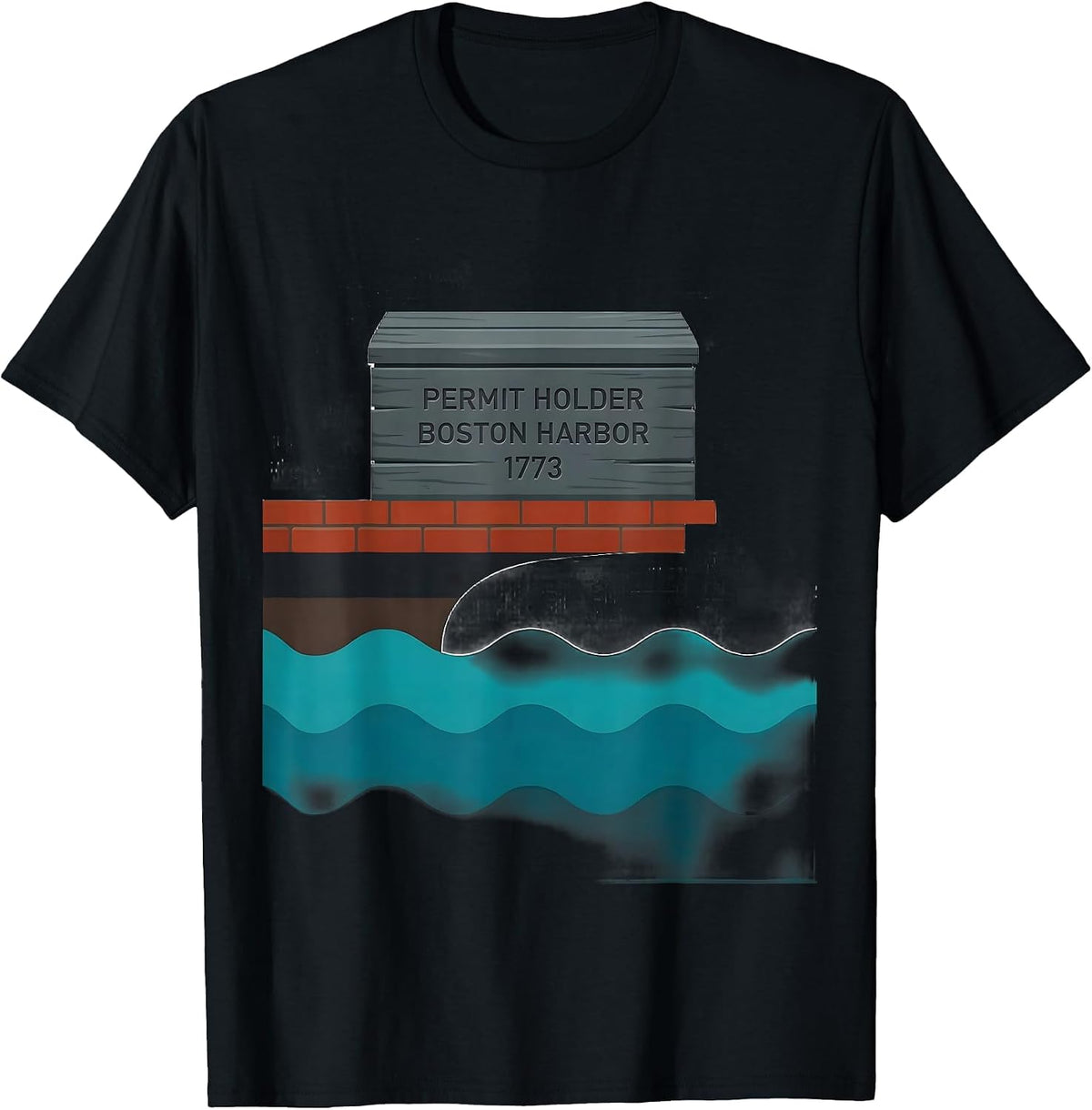Men's Permit Holder Boston Harbor 1773 Funny History Teacher 4th T-Shirt - Black