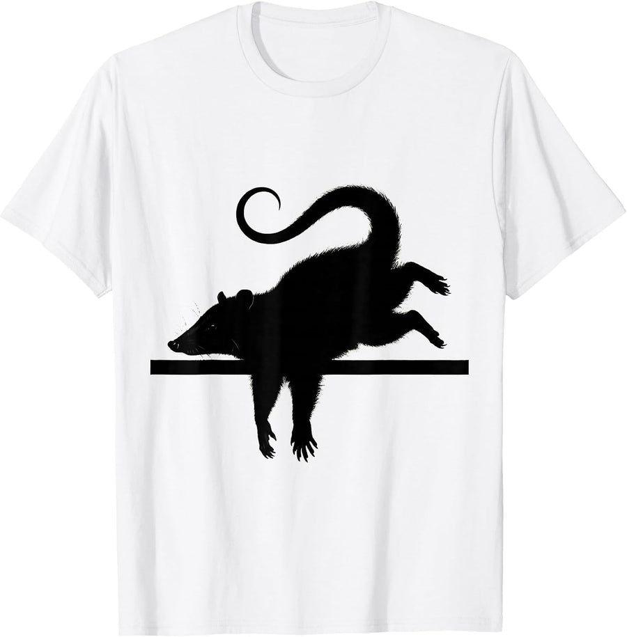 Men's Opossum Sprawl Funny Animal Meme Absurdist Humor T-Shirt - White