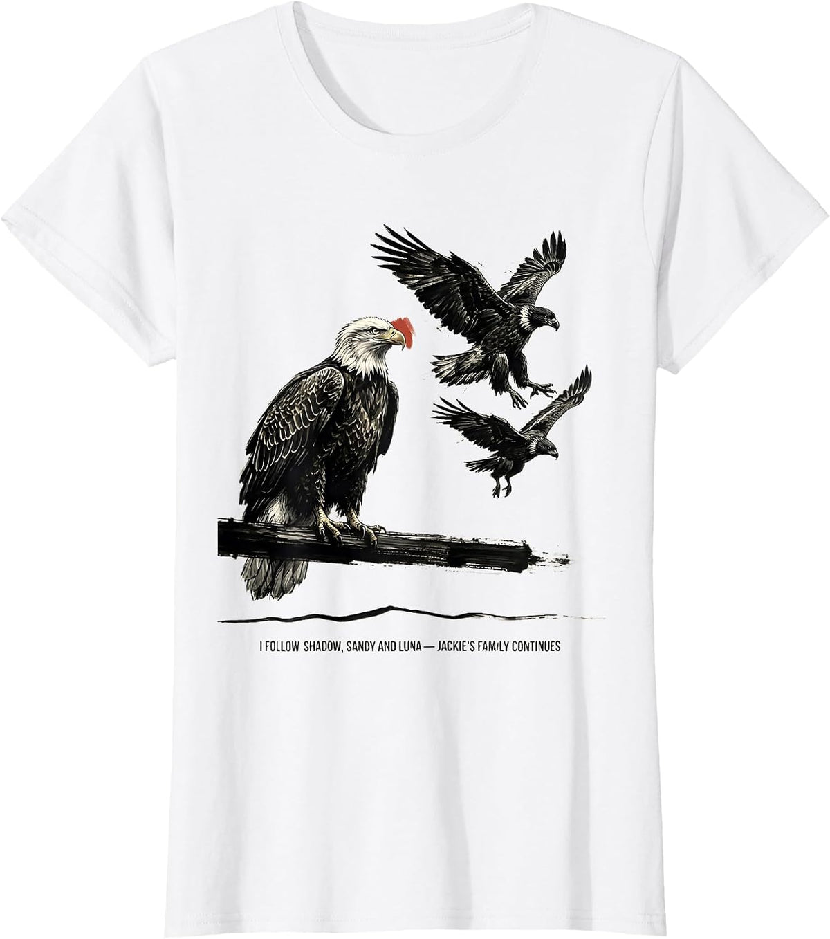 I Follow Shadow, Sandy And Luna — Jackie’s Family Continues T-Shirt - White