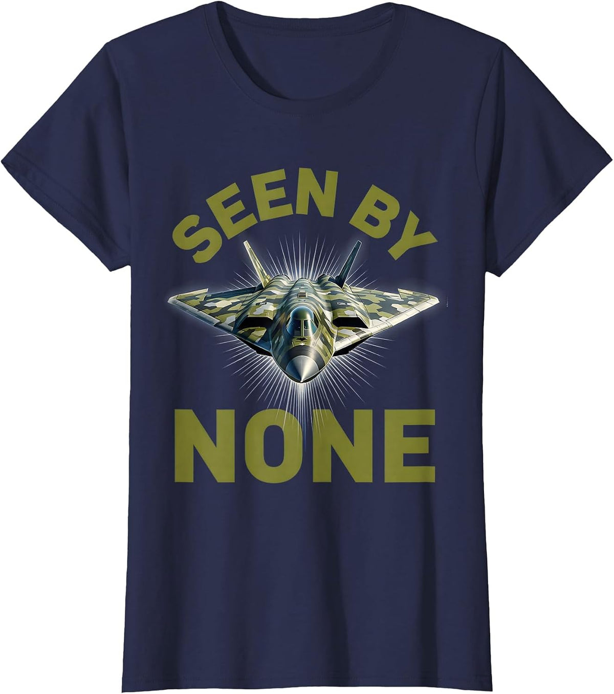 Women's Camo Seen by None Stealth Design T-Shirt - Navy Blue