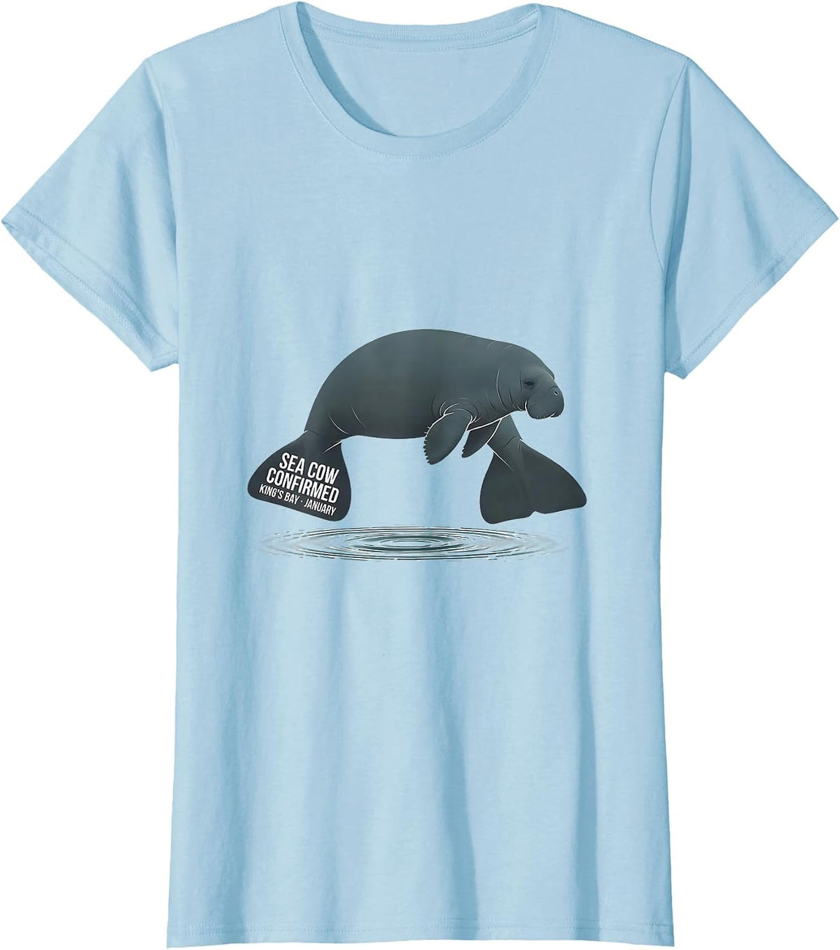 Sea Cow Confirmed King's Bay January Manatee Lover Crystal T-Shirt - Baby Blue