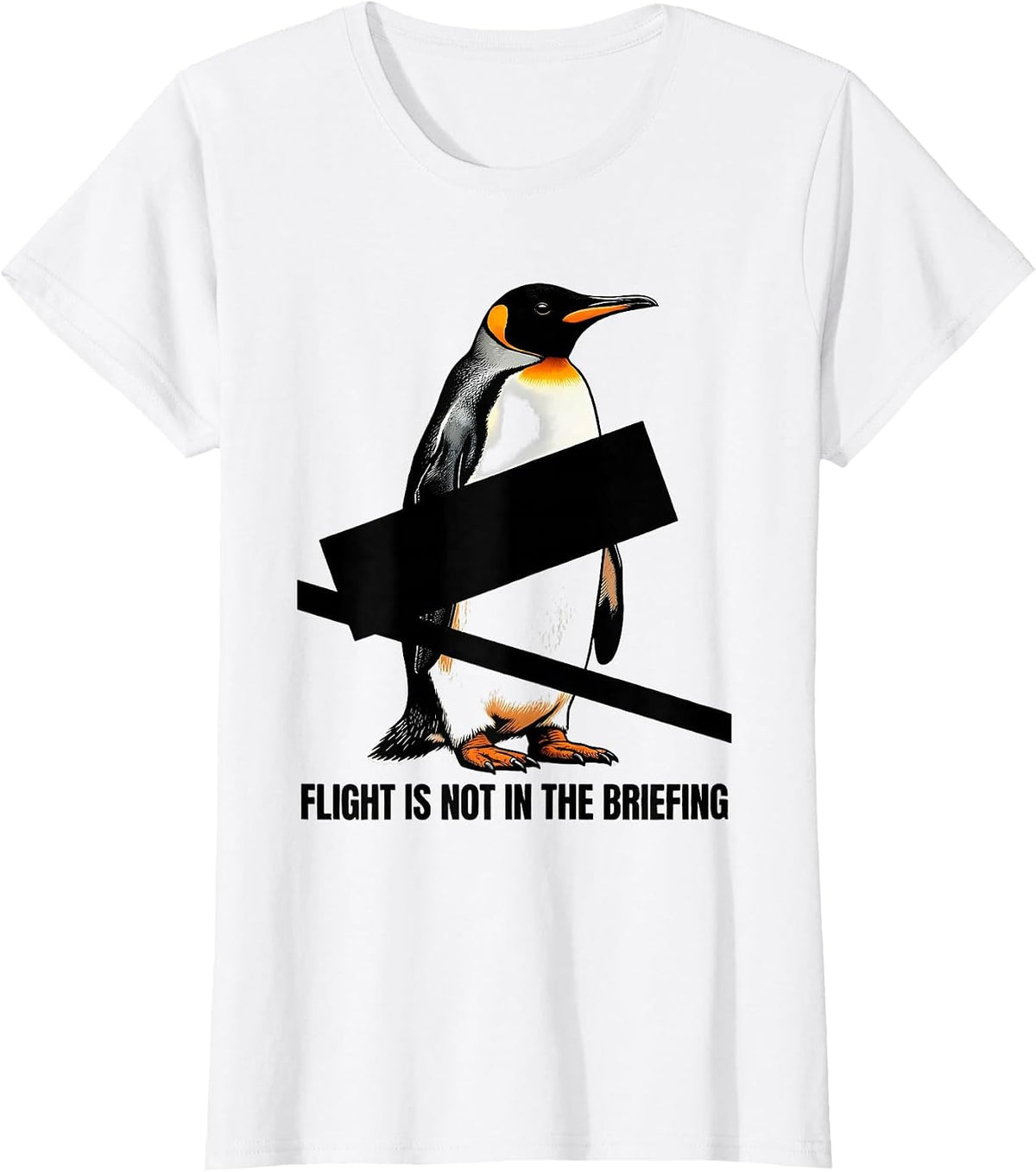 Flight Is Not In The Briefing Brutalist Graphic Dark Humor T-Shirt - White