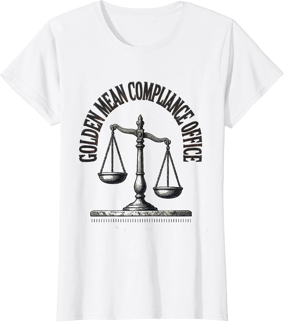 Women's Golden Mean Compliance Office Vintage Funny Philosopher T-Shirt - White