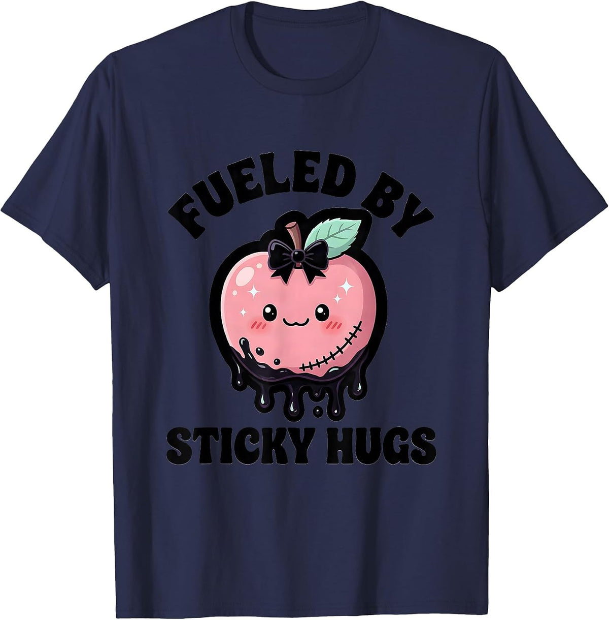 Men's Fueled by Sticky Hugs First Grade Teacher T-Shirt - Navy Blue