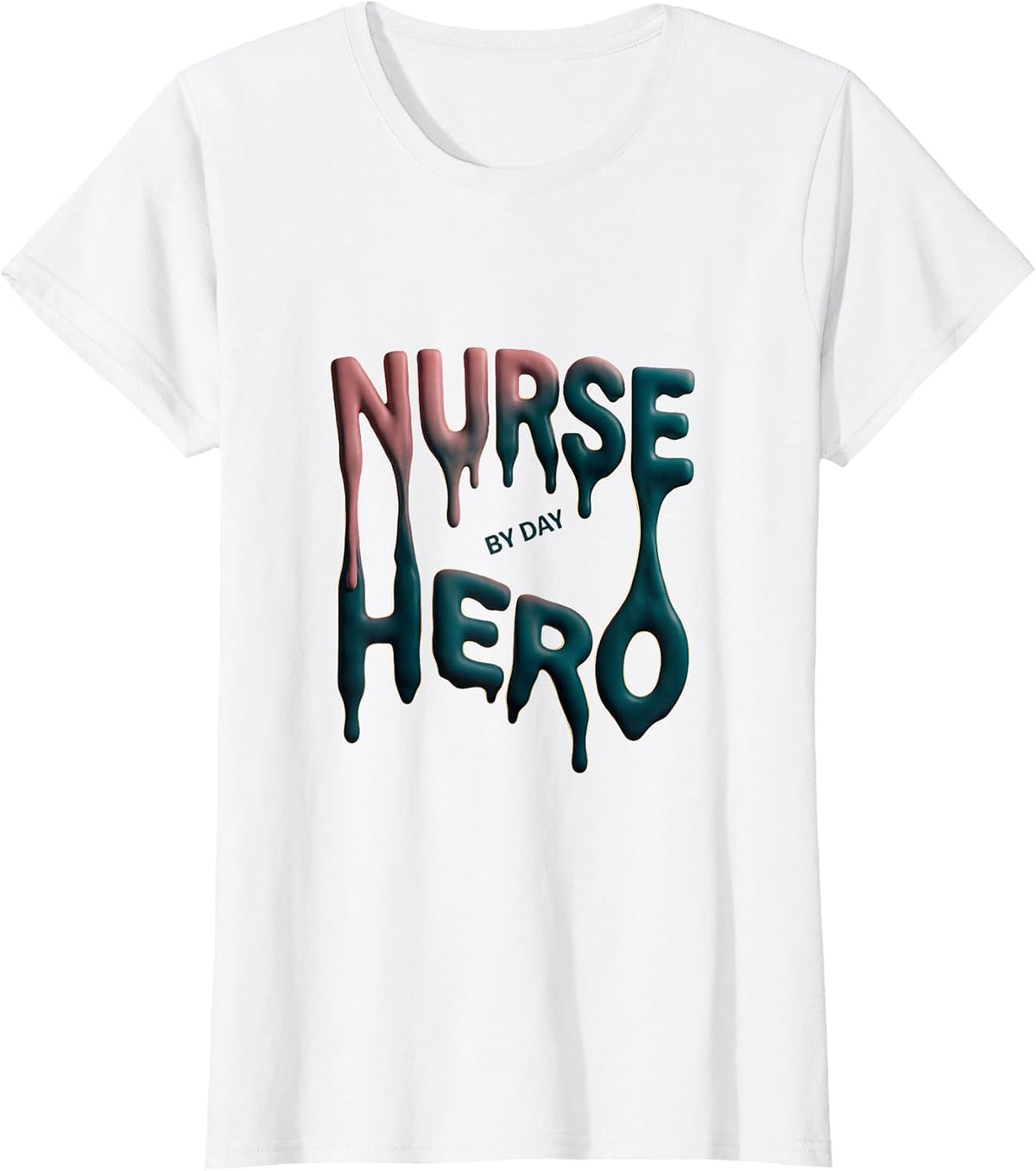 Nurse By Day Hero School Nurse Design T-Shirt - White