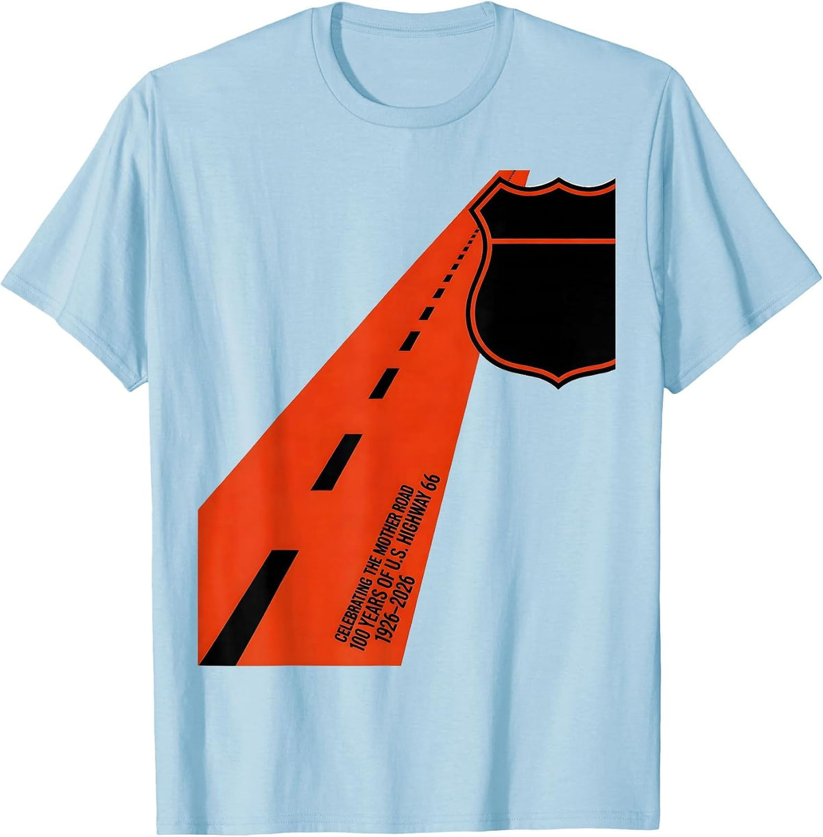 Men's The Mother Road Highway 66 100th Anniversary Centennial T-Shirt - Baby Blue