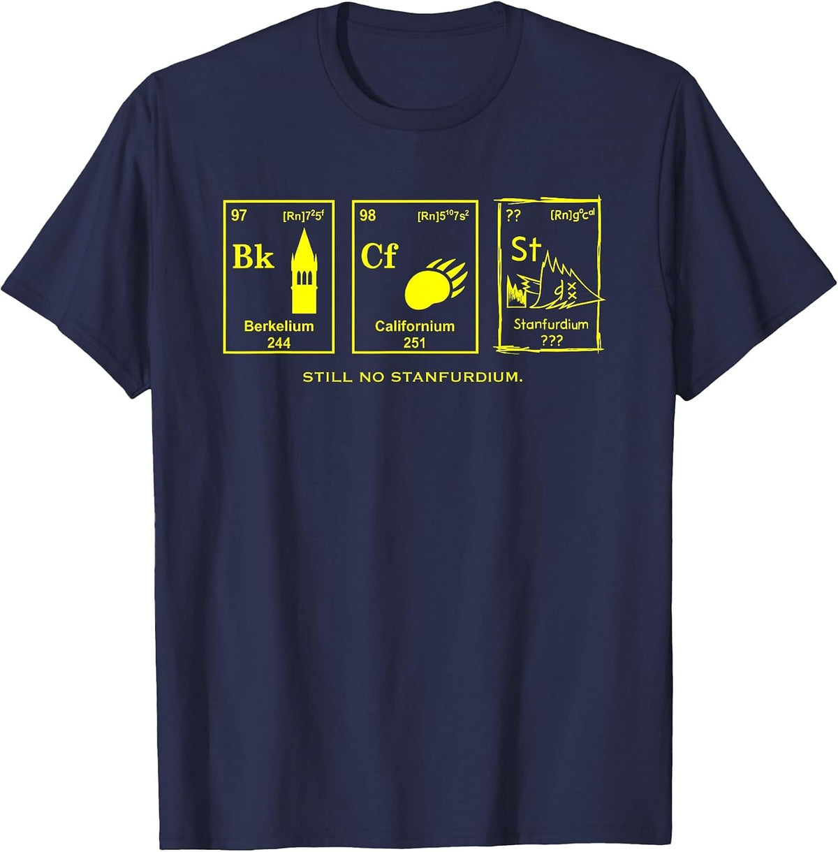 Still No Stanfurdium Chemistry T-Shirt - Navy Blue