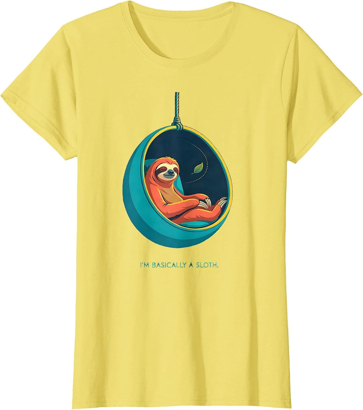 I'm Basically A Sloth Funny Sloth Lover Animal Humor T-Shirt - Lemon Yellow