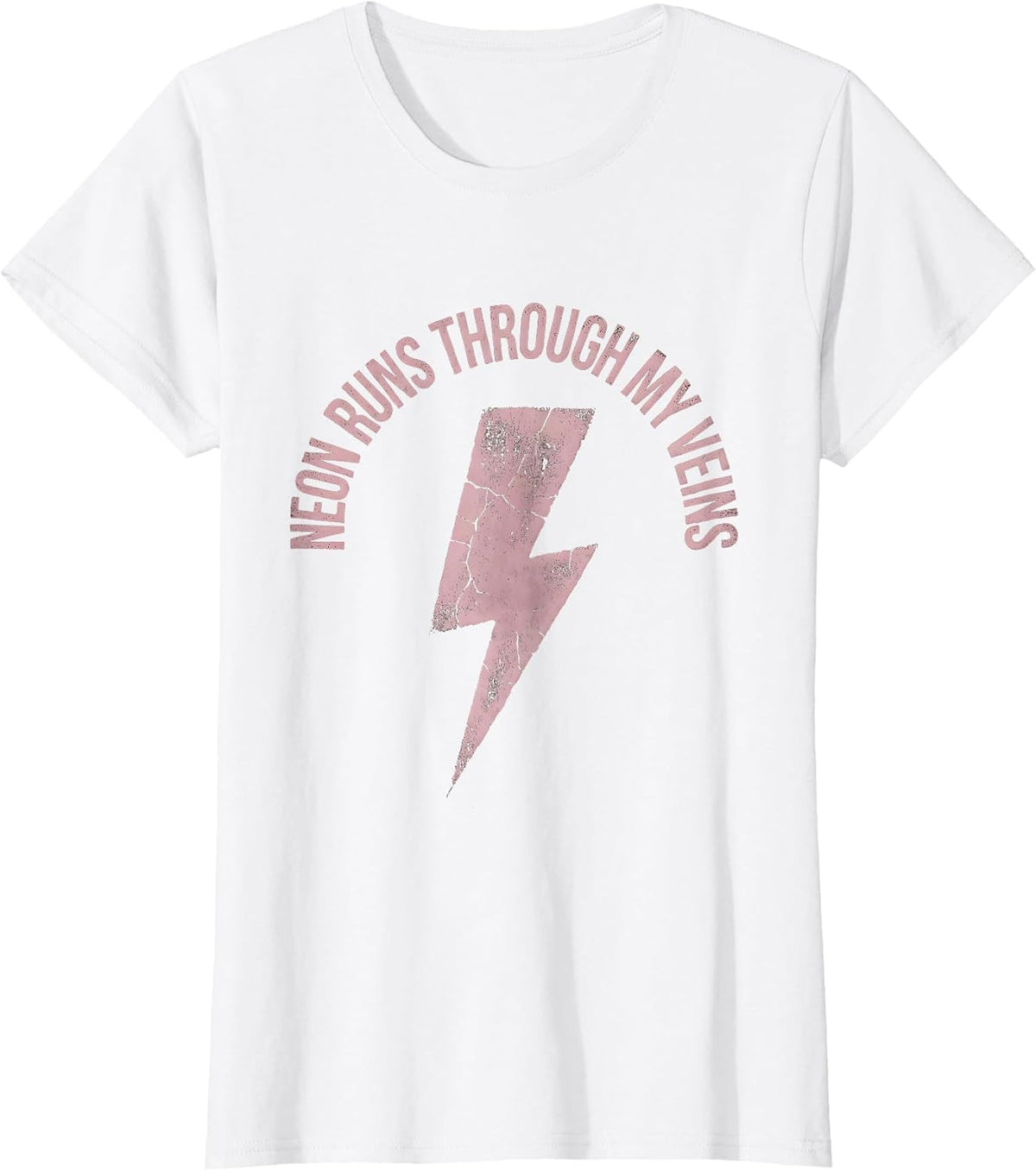 Neon Runs Through My Veins 80s Retro Design T-Shirt - White