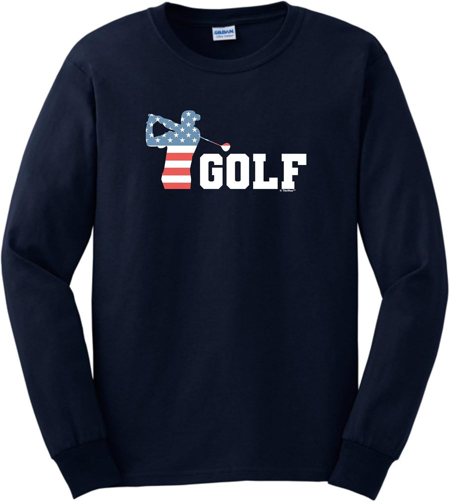 USA Summer Games Sports Events Athletics Unisex Long Sleeve T-Shirt - Golf Navy