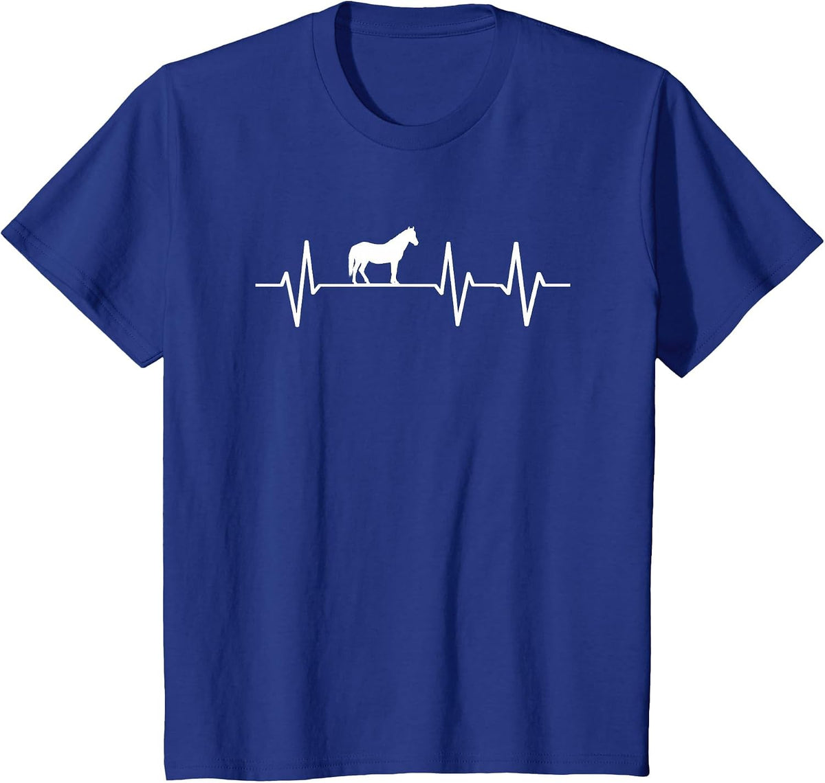 Horse Riding - Frequency of Heartbeat T-Shirt - Royal Blue