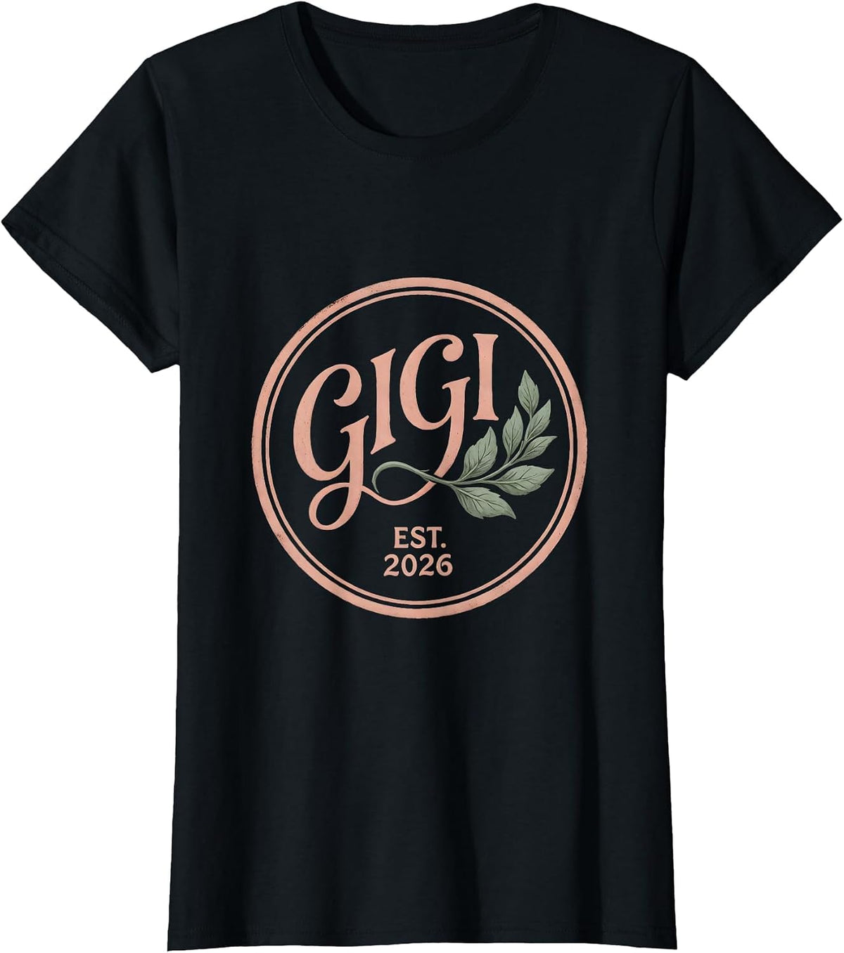 Gigi Est 2026 Boho First Time Grandma Spoiling Announcement T-Shirt - Black