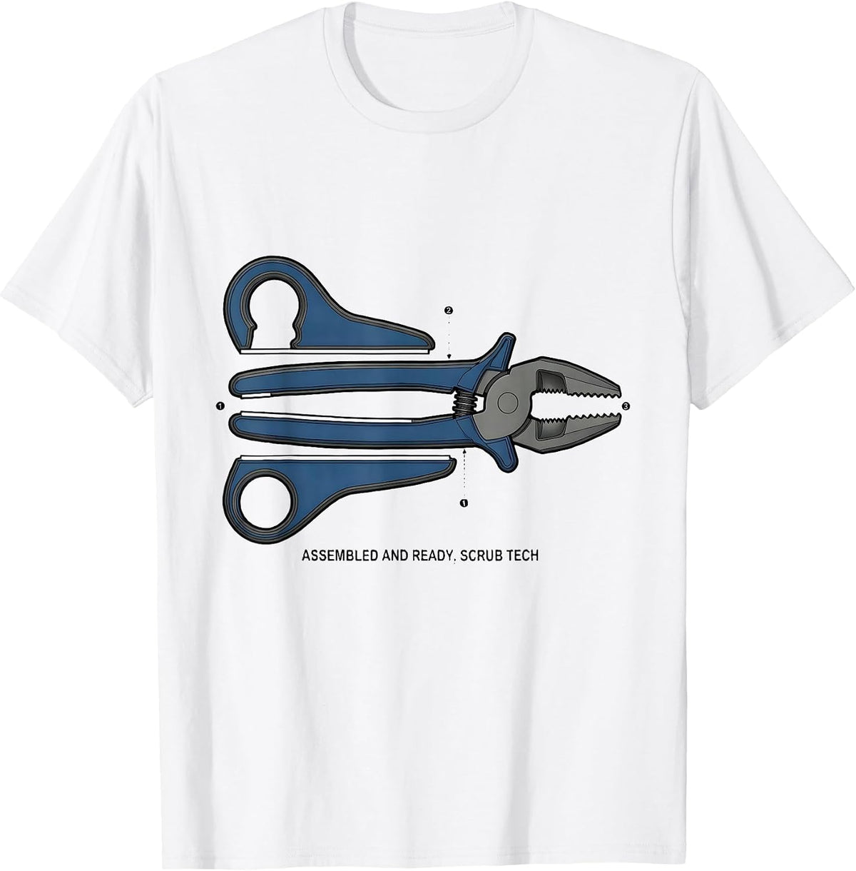 Men's Assembled And Ready Scrub Tech Surgical Technologist Humor T-Shirt - White