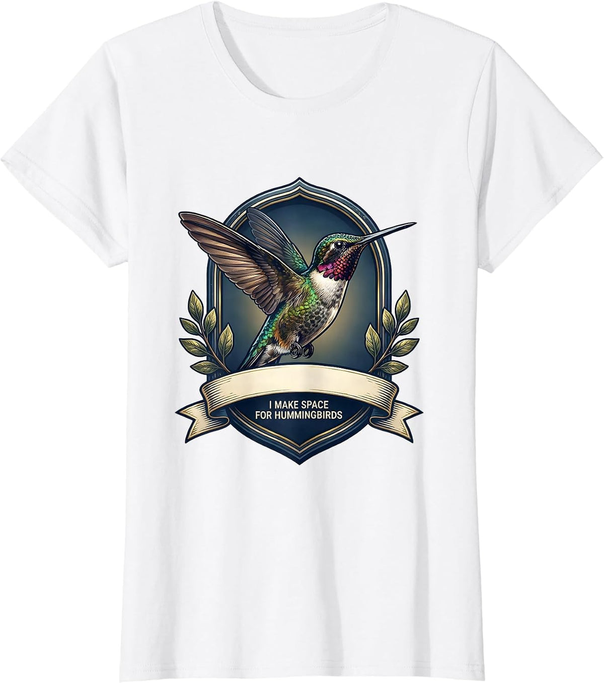 I Make Space For Hummingbirds Bird Lover Nature Humor T-Shirt - White