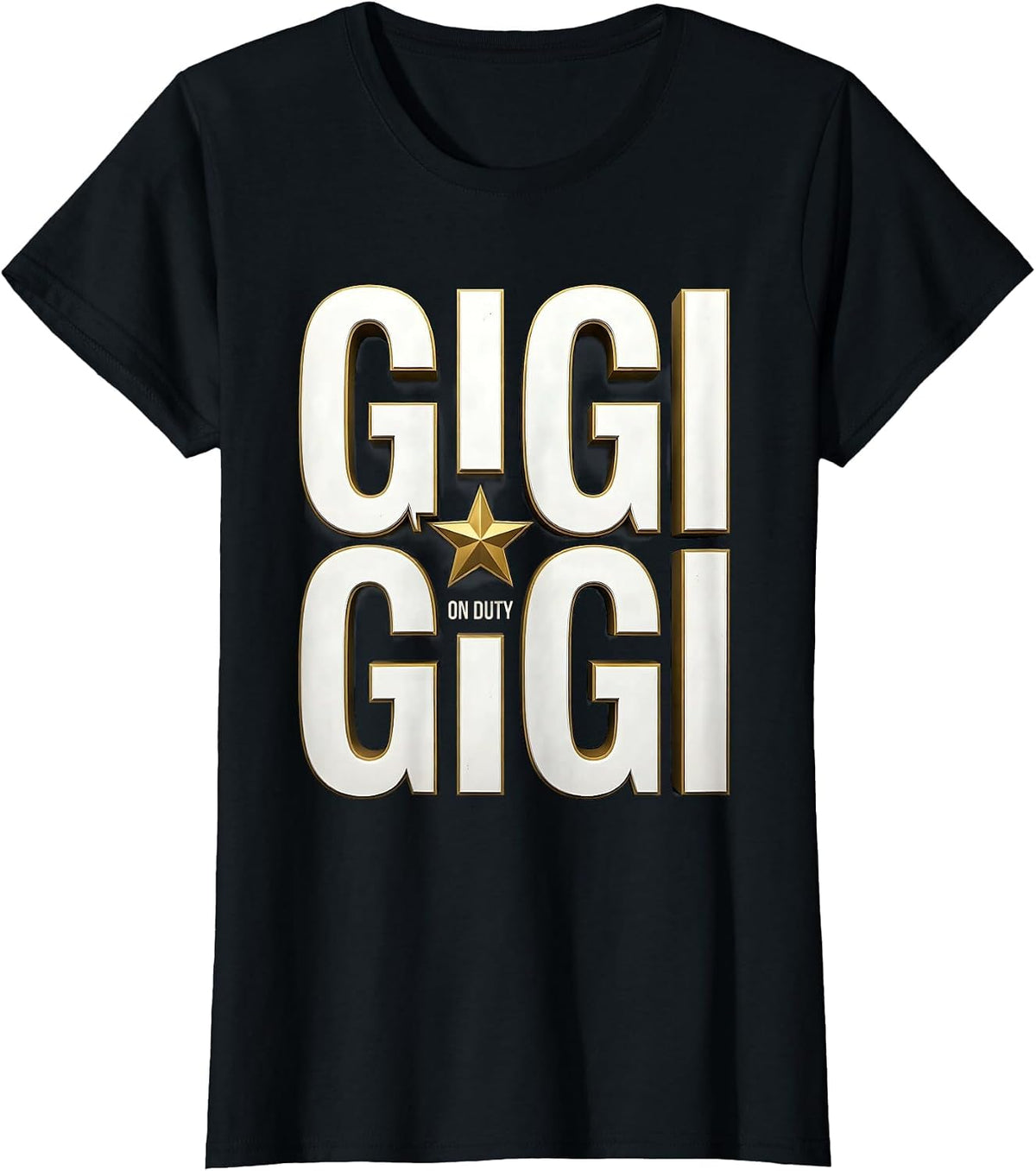 Women's Gigi On Duty Grandma Pride Design T-Shirt - Black