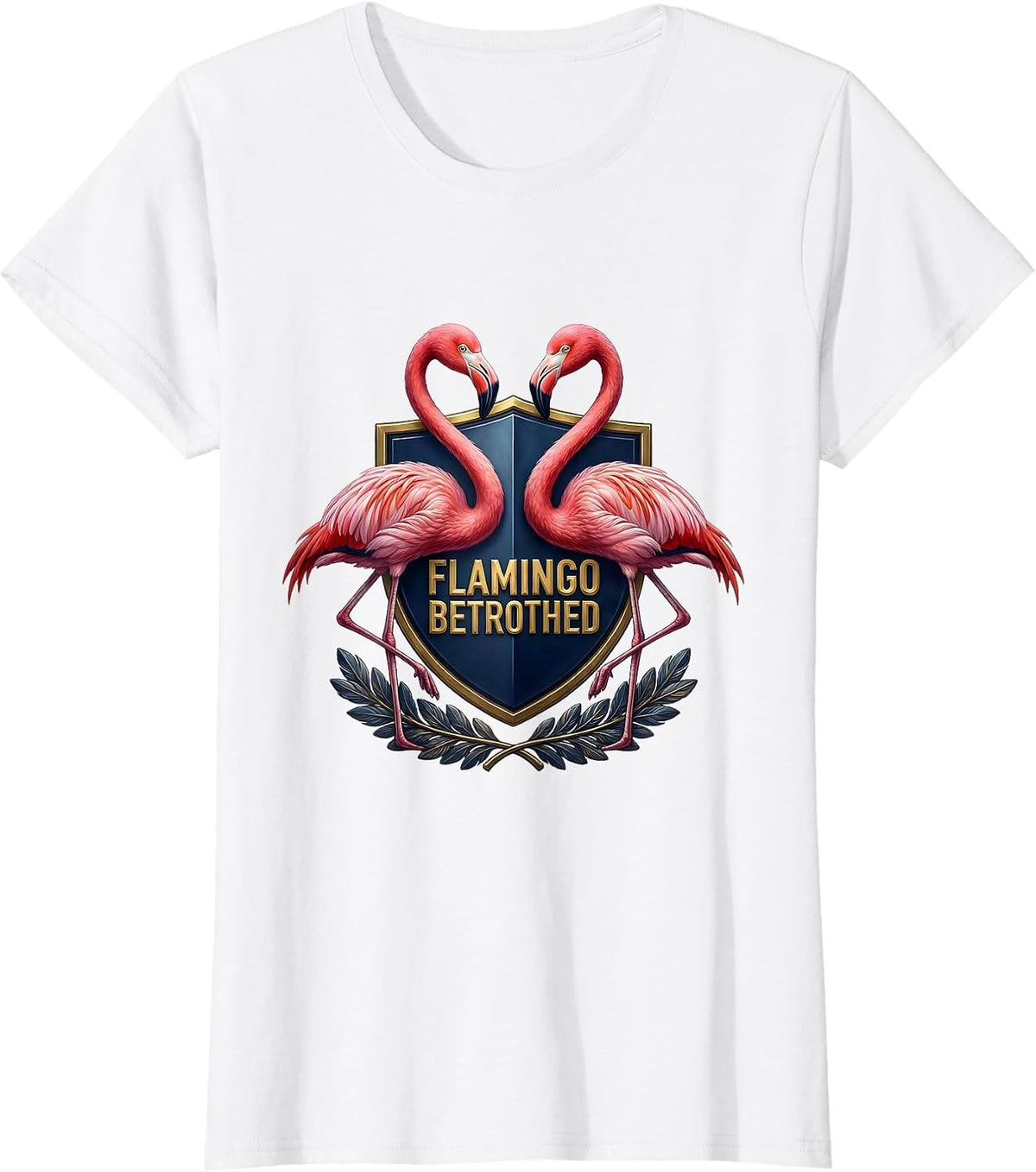 Flamingo Betrothed Funny Flamingo Humor Tropical Bird T-Shirt - White