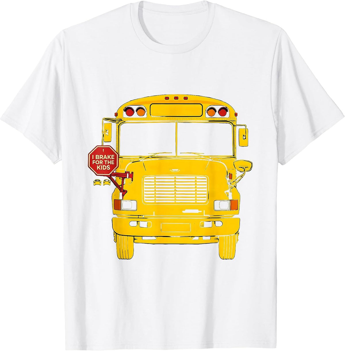 Men's I Brake For The Kids Funny School Bus Driver Humor Gift T-Shirt - White