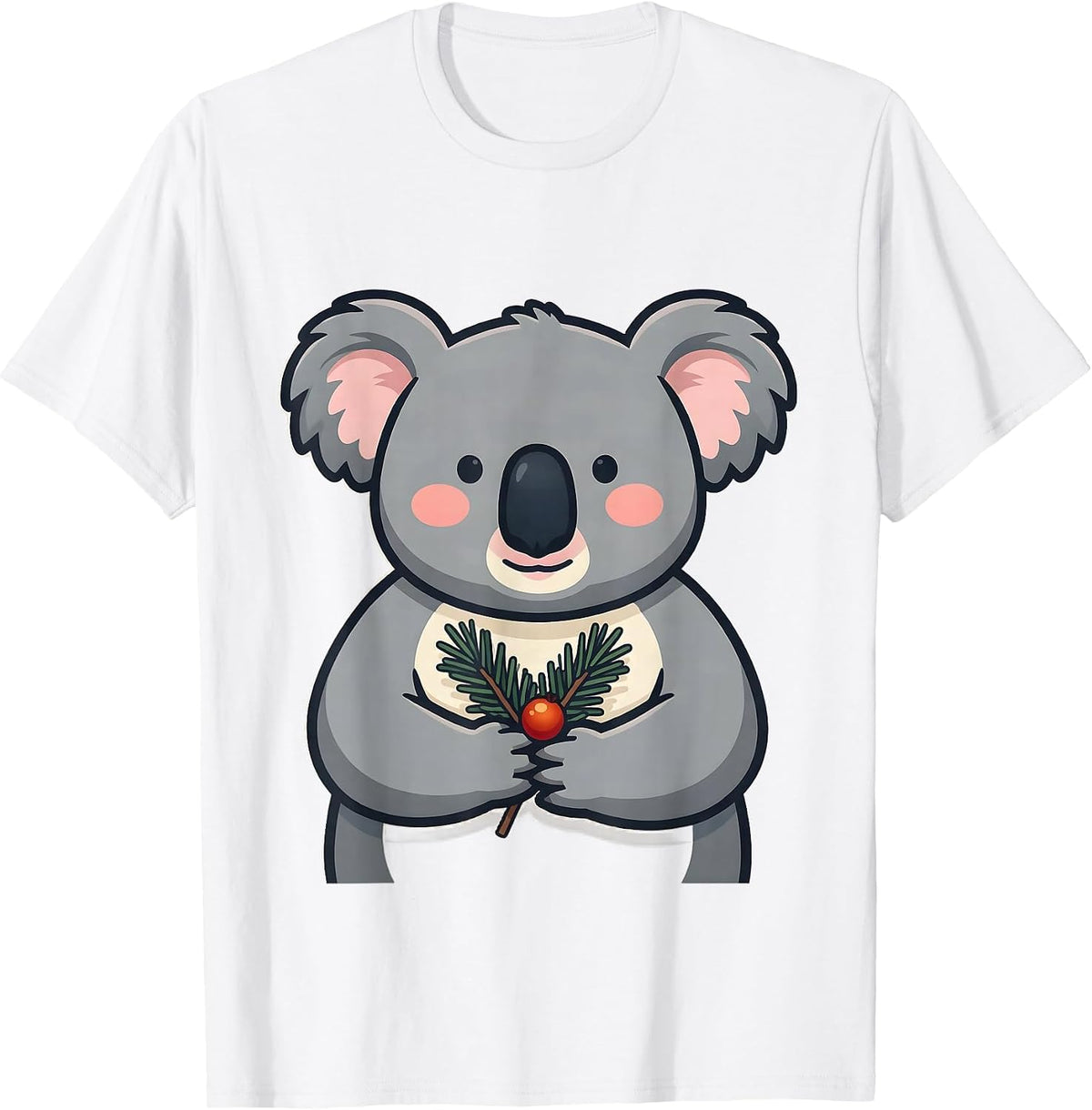 Men's Rounded Koala Hug Cute Kawaii Animal Lover Gift T-Shirt - White