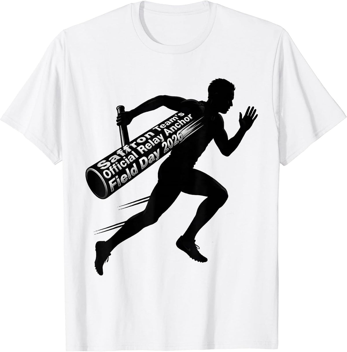 Men's Saffron Team's Official Relay Anchor — Field Day 2026 T-Shirt - White