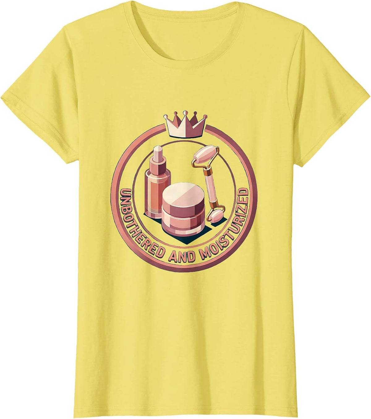 Women's Unbothered and Moisturized Novelty Design T-Shirt - Lemon Yellow