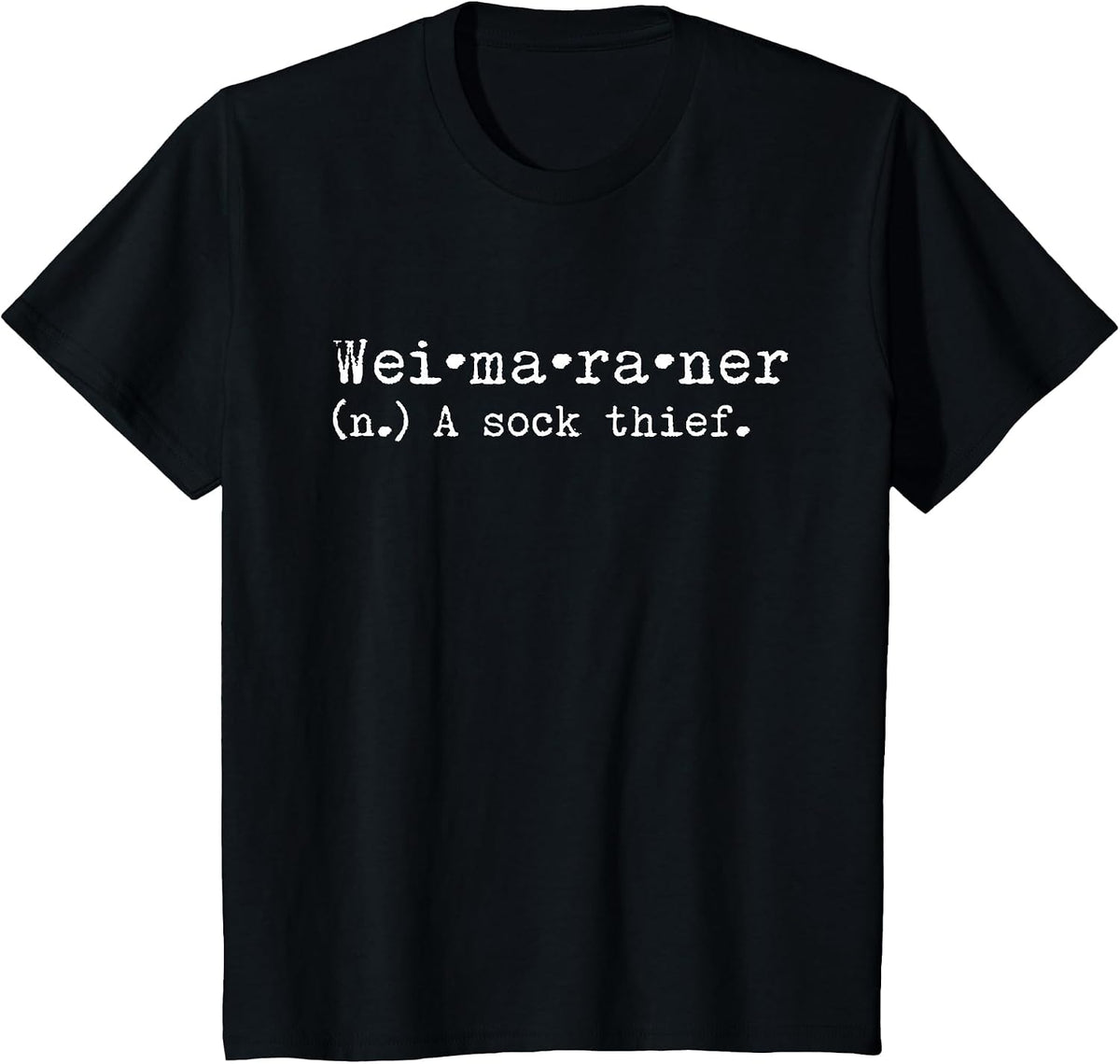 A Sock Thief Weimaraner Dog T-Shirt - Black