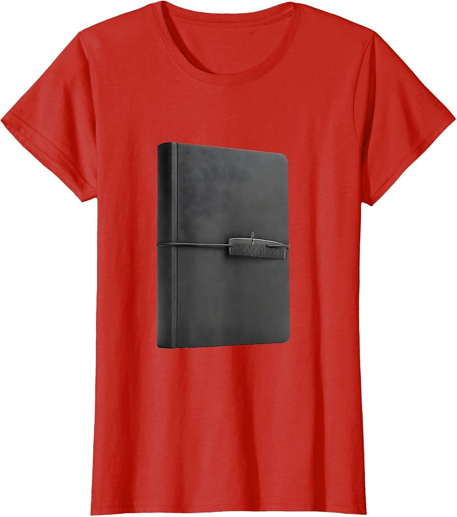 Women's Closed Ledger Barber Humor Vintage Hairstylist Gift T-Shirt - Red