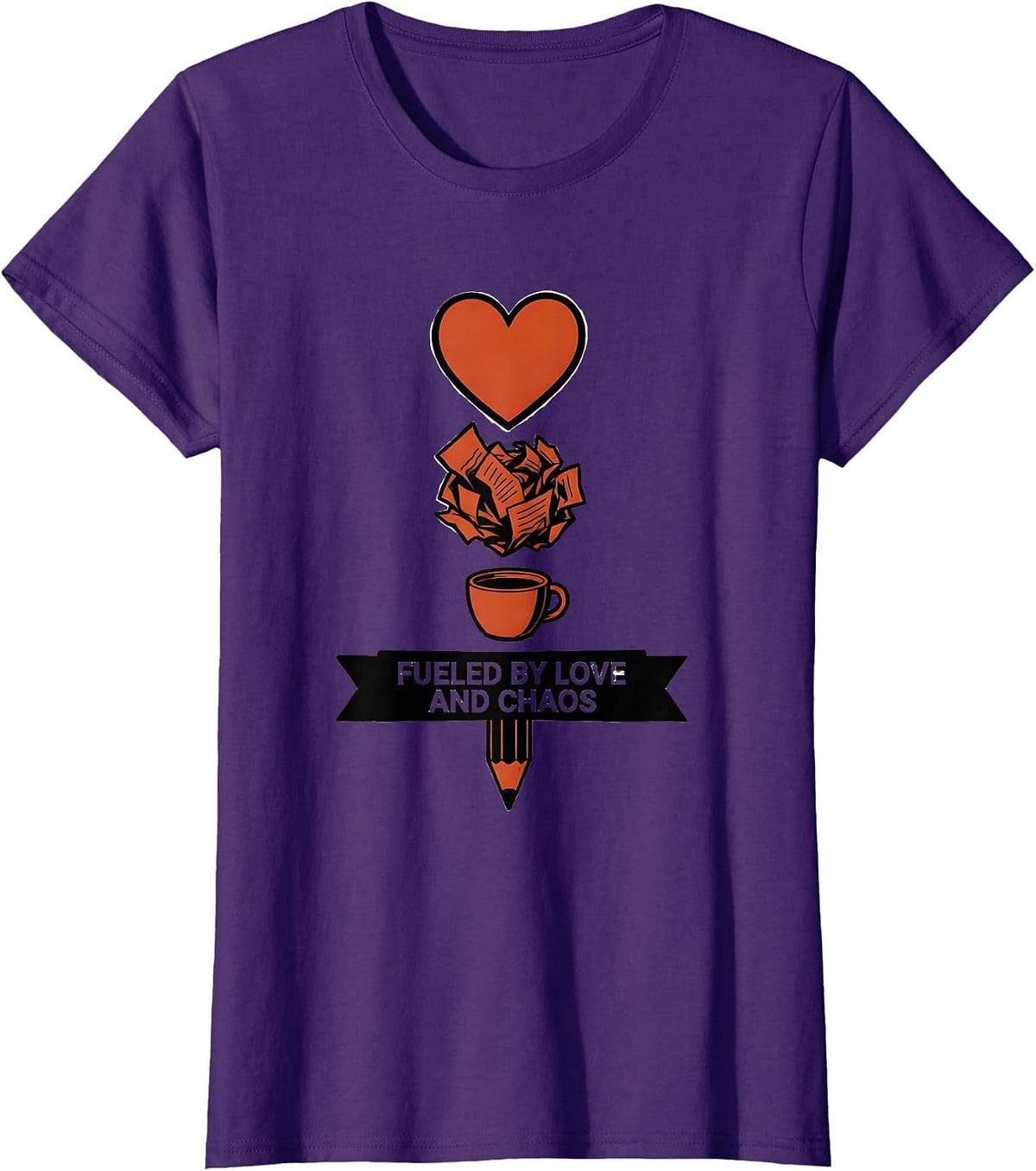Women's Fueled by Love and Chaos Sped Teacher Design T-Shirt - Purple