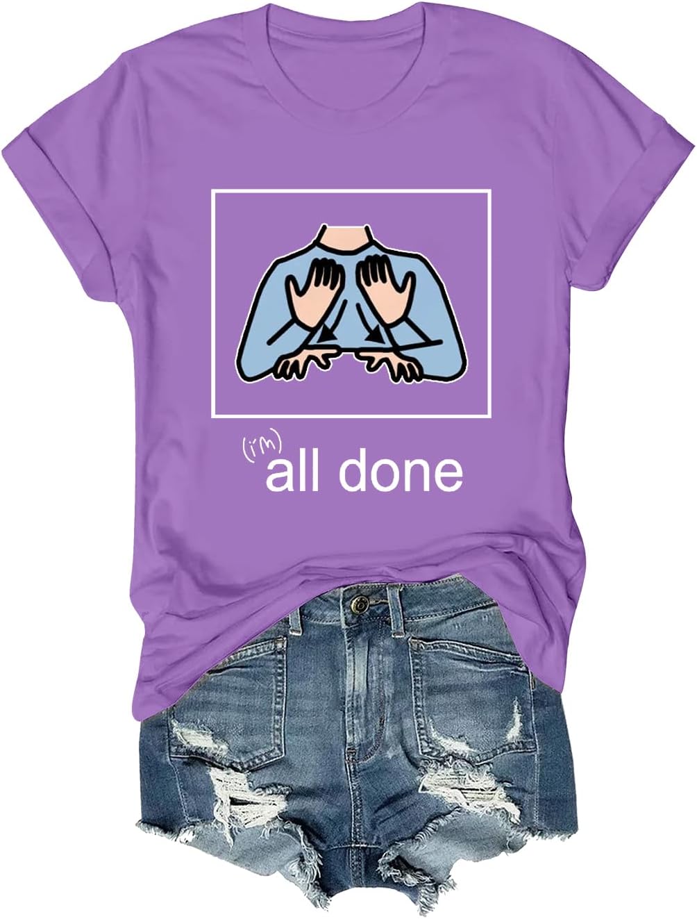 All Done Sped Teacher Unisex Graphic Short Sleeve Shirt T-Shirt Tee - Purple